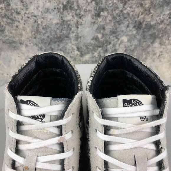 Vans Unisex Size 5.5M 7W Sk8-Hi Slim Italian Weave Aztec Grey Black Sneakers - Picture 4 of 14